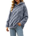 thumbnail image 2 of Yeaiivve Textured Fleece Hoodies for Women Winter Fluffy Long Sleeve Hooded Pullover Sweatshirt Casual Loose Fuzzy Hoodie Cozy Soft Loungewear M, 2 of 7