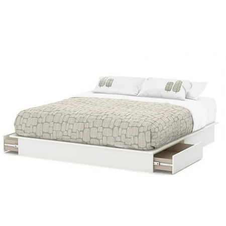 South Shore SoHo King Storage Platform Bed with 2 Drawers, White