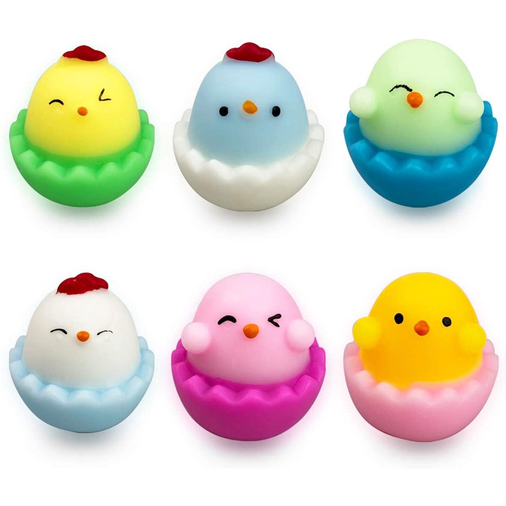 TOYSIE 6 Pack Big Easter Squishy Toys Easter Chick Stress Relief Eggs for Kids Boys Girls
