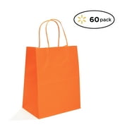 60 Pack Medium Orange Kraft Bags, Biodegradable, FOOD SAFE INK & PAPER(STURDY & THICKER), Gift Expressions