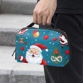thumbnail image 2 of Santa Claus USB Organizer Oxford Cloth Waterproof Electronic Gadget Storage Bag 5.9x9.44x3.14 in Hard Drive Case Portable Small Box Cell Phone Charger Cord Organizer, 2 of 6