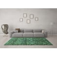thumbnail image 3 of Ahgly Company Indoor Square Abstract Turquoise Blue Modern Area Rugs, 8' Square, 3 of 4