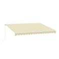 thumbnail image 4 of Sunmthink 12x10 FT Manual Retractable Awning, Waterproof Patio Sun Shade Canopy with Crank Handle, PA Coated Polyester for Backyard, Deck & Window, Beige, 4 of 8