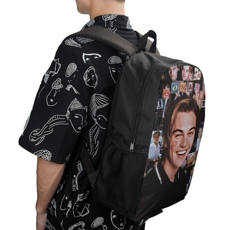 17in Leonardo Dicaprio Backpack Laptop Shoulders Lightweight Durable Student Cartoon Backpack Boys School Bag Girls Kids Bags Fans Gifts Hiking Camping Walmart
