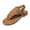 Brown, variant on Women Double Buckle Thong Ankle Strap Flat Sandals Perforated Faux Leather Footwear For Casual Outdoor Summer Daily Beach Walking Shopping Errands