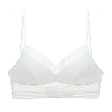 

Sexy Backless Strapless Bra Push Up Plus Size For Women Thin Lace Dots Mesh Lingerie Brassiere Low Back Underwear