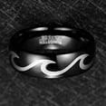 thumbnail image 2 of NUNCAD Black Tungsten Ring 8mm for Men with Wave Pattern Polished Finish Size 7-12, 2 of 5