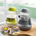 thumbnail image 2 of 1PC Deluxe Multifunctional Pressing Cleaning Brush - 2-in-1 Soap Dispensing Dish Scrub, Kitchen Essential with Ergonomic Handle, Soft Bristles, and Durable Construction for Effective Cleaning and Orga, 2 of 5