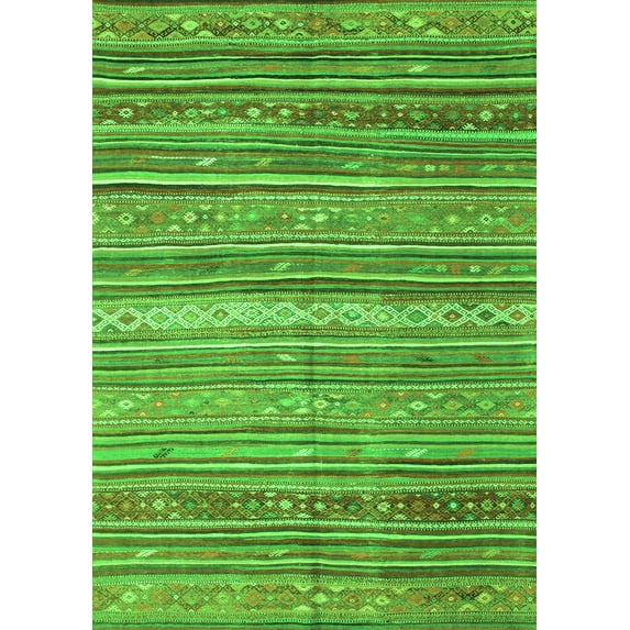 Ahgly Company Indoor Rectangle Southwestern Green Country Area Rugs, 8' x 10'