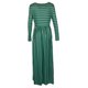 thumbnail image 5 of Vestido Largos Maxi Plisados ​​de Manga Larga a Rayas Manga 3/4 Mujer Casual Estilo - L verde se describe Sunnimix vestido maxi a rayas, 5 of 8