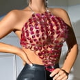 thumbnail image 6 of Women Blouse, Women's Open Back Diamond Body Top Backless Halter Shirt Club Top, 6 of 8