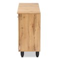 thumbnail image 5 of Baxton Studio Fernanda Modern and Contemporary Oak Brown Finished Wood 3-Door Shoe Cabinet, 5 of 11