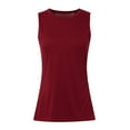 thumbnail image 4 of Womens Tops Womens Top Athletic Sleeveless Tunic Leather Top Women Ladies Apparel T Shirt Women's Sleeveless Sports Vest Fitness Yoga Vest Smock Quick Drying Thin Sports Shirt Red S, 4 of 8