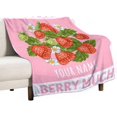 thumbnail image 2 of Custom Strawberry Blanket Gifts, 40"x50" Cute Fruit Throw Blanket for Women Girls, Soft Cozy Plush, Flannel Blankets for Couch Bed Sofa, 2 of 6