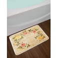 thumbnail image 2 of Vintage Bath Mat, Oval Shape Floral Crown with Leaves and Roses over Damask Motif Shabby Boho, Non-Slip Plush Mat Bathroom Kitchen Laundry Room Decor, 29.5 X 17.5 Inches, Yellow Green Pink, Ambesonne, 2 of 2