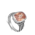 thumbnail image 4 of CHOOSE YOUR COLOR Women's Champagne CZ Ring .925 Sterling Silver Bali Band Orange Female Size 13, 4 of 4