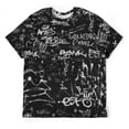 thumbnail image 3 of LAOLIUSN Men's Black White Graffiti T-Shirt, Abstract Streetwear Graphic Tee, Short Sleeve All Over Print Shirt, S-4XL, 3 of 7