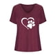 thumbnail image 5 of Camisas con estampado informal con estilo para mujer, camisetas holgadas de manga corta de talla grande, blusa con cuello en V OAVQHLG3B Store lin121212, 5 of 5