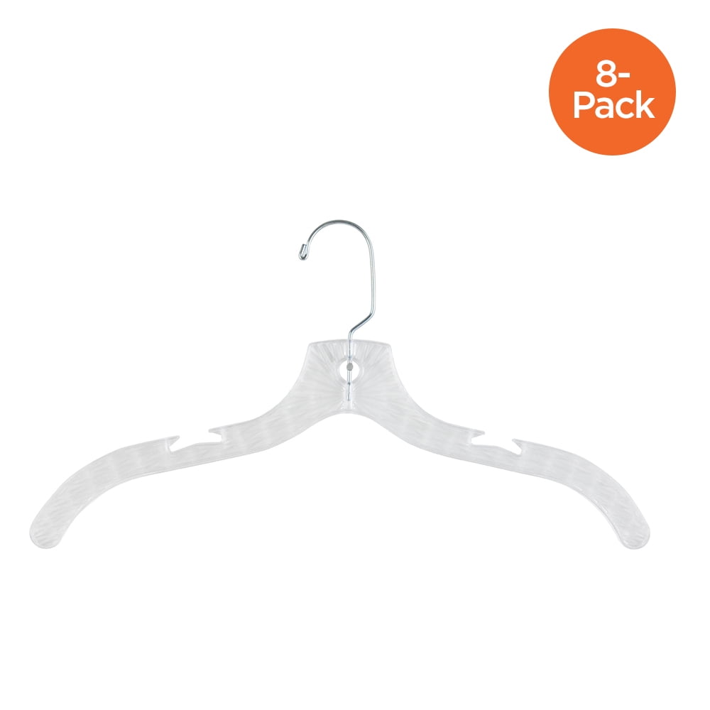 Case of 20 Clear Plastic Dress Hangers 17 inch 