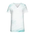 thumbnail image 4 of Jewelreauty Women's Casual V Neck Shirts Summer Short Sleeve Tie-Dye Tunic Tops 2025 Loose Tee Blouses (S, White), 4 of 5