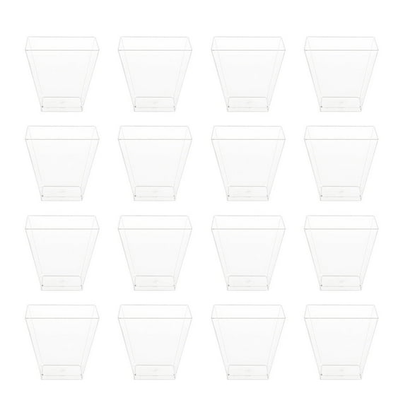 HLONK 25 Pcs Tasses à Dessert Transparentes avec Couvercles Contenants Individuels en Plastique Jetables pour Cheesecake Pudding Transparent