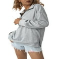 thumbnail image 4 of Sweat à Capuche Décontracté à Manches Longues pour Femmes avec Fermeture Éclair Quart Bleu m, 4 of 8