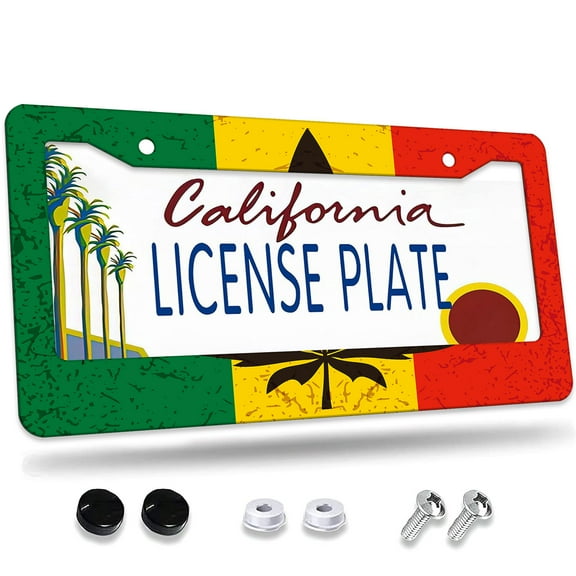 1 Pcs Hippos with Swim Rings License Plate Frame, License Plate Cover for Car Decorative Parts, Aluminum License Plate Bracket Holder Rust-Proof for US Standard Car