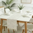 thumbnail image 5 of Lace Tassel Table Runner 100x30cm Boho Farmhouse Tablecloth Cover for Dining Table Sideboard Dresser Wedding Party Decor ( White/39.4x11.8in ), 5 of 6