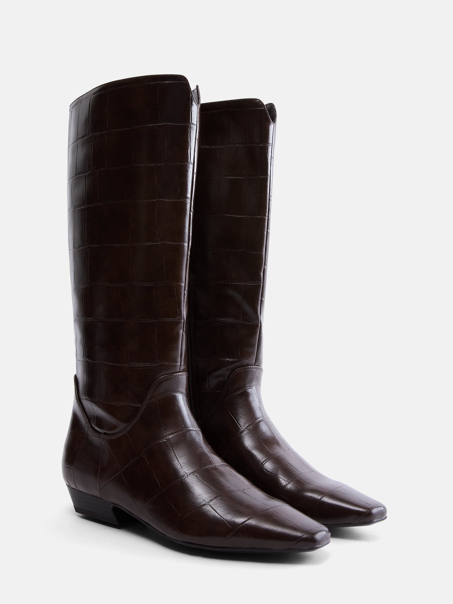Scoop Women's Faux Croc Flat Tall Boots