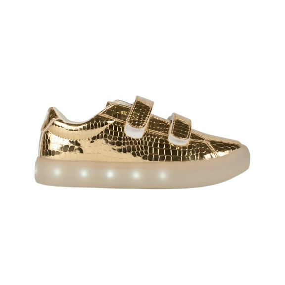 POP SHOES Little Kid's St Laurent Ez Croc Sneakers, Gold, US 10