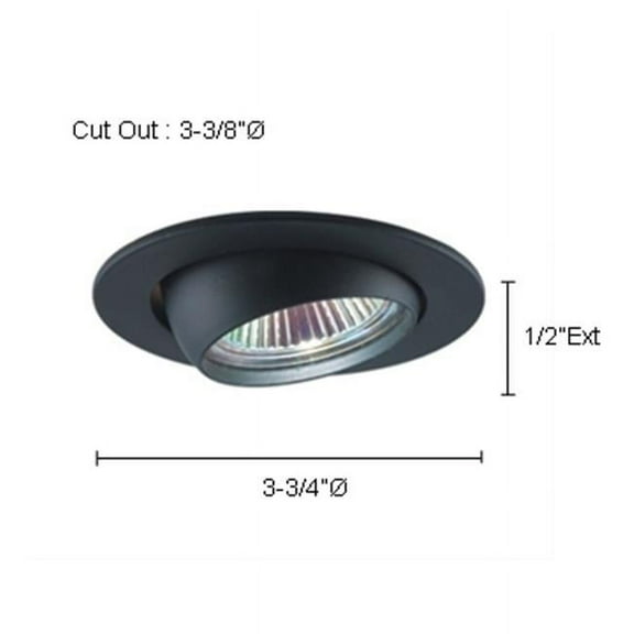 Jesco Lighting  Mini Recessed Eyeball- Die Cast Aluminum- Satin Chrome