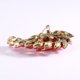 thumbnail image 2 of Broche de traje de hoja roja con diamantes de imitación en forma de marquesa, joyería en tono rojo antiguo, 2 of 5