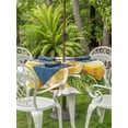 thumbnail image 4 of Outdoor Tablecloth with Umbrella Hole Zipper Lemon Round Tablecloth 54" Waterproof Outside Table Cloth Summer Fruit Watercolor Yellow Country Patio Table Cover Tablecloths for Picnic Party, 4 of 8