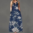 thumbnail image 1 of SMihono Robe Bohème d'Été pour Femmes Grande Taille Robe Sans Manches à Col Rond pour Femmes avec Imprimé et Poche Robe d'Été à Grande Ampleur, 1 of 5