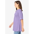 thumbnail image 3 of Woman Within Plus Size Perfect Cuffed Elbow-Sleeve Boat-Neck Tee, 3 of 6
