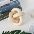 thumbnail image 2 of Wood Chain Link Decor, Hand Boho Carved Decor for Table , Shelf Decor Accents Rustic Farmhouse Aesthetic 3 Link Chain Knot Decor, Home Living Room, Bedroom, Entryway Coffee Table Decor, 2 of 9