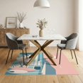 thumbnail image 3 of ODIKA 5'x7' Pink Teal Serene Coastal Escape Design Washable Area Rug Chic Surfside Aesthetic with Beach Vibes Non-Slip, Low Pile, Stain Resistant for Guest Room, Lounge, Apartment, 3 of 7