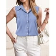 thumbnail image 5 of Zeagoo Womens Sleeveless Button Down Shirt Tops V Neck Business Casual Collared Blouses Tank Top, 5 of 7