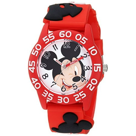 Disney Mickey Mouse Kids' Plastic Time Teacher Analog Quartz 3d Strap 