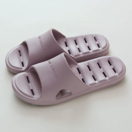

ZTTD Fashion All Seasons Men Slippers Flat Non Slip Lightweight Home Bathroom Waterproof Comfortable Hollow Sole Design Purple