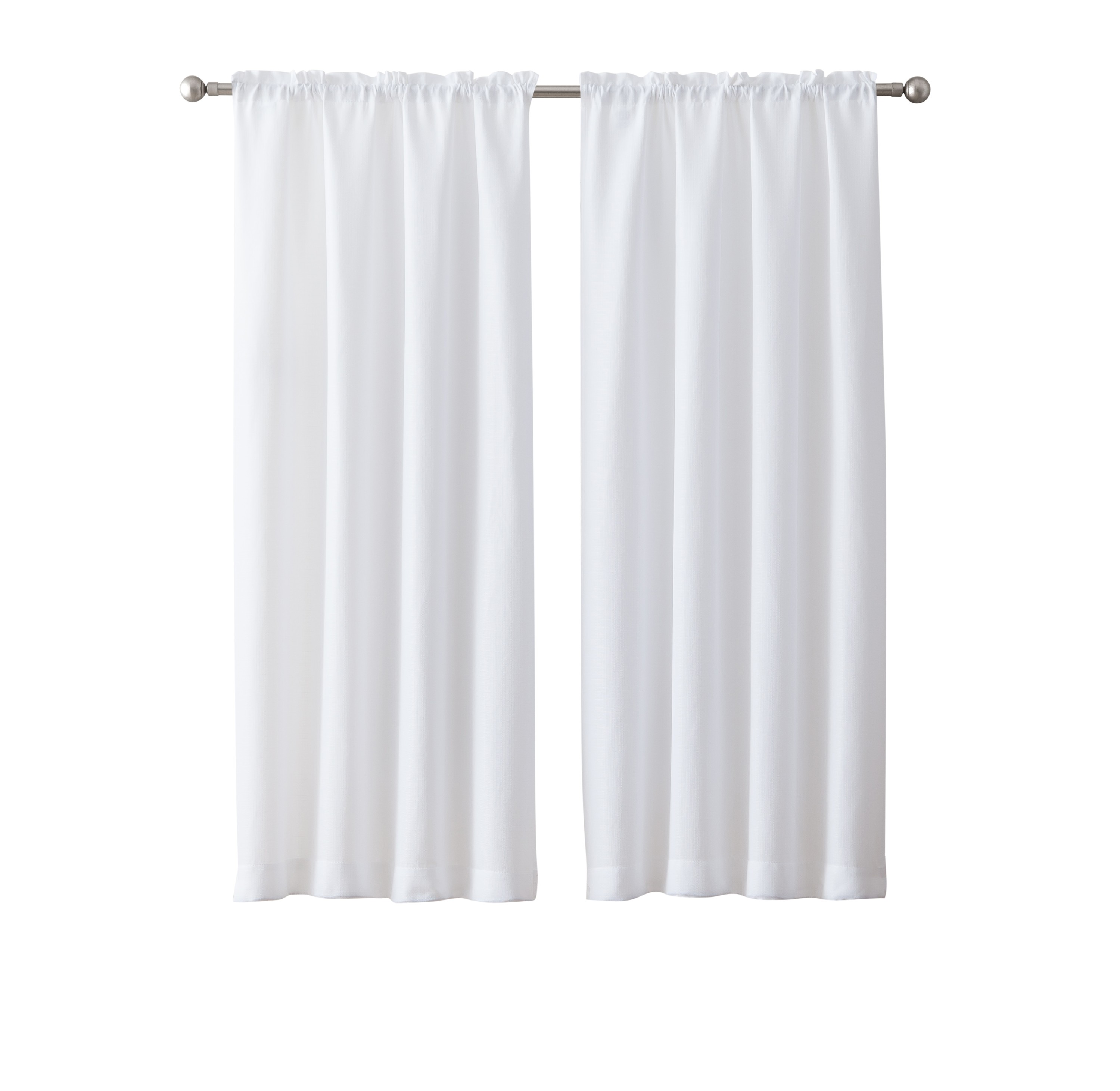 Mainstays Bennett Textured Curtain, White 63 inch, Set of (2) - Walmart.com