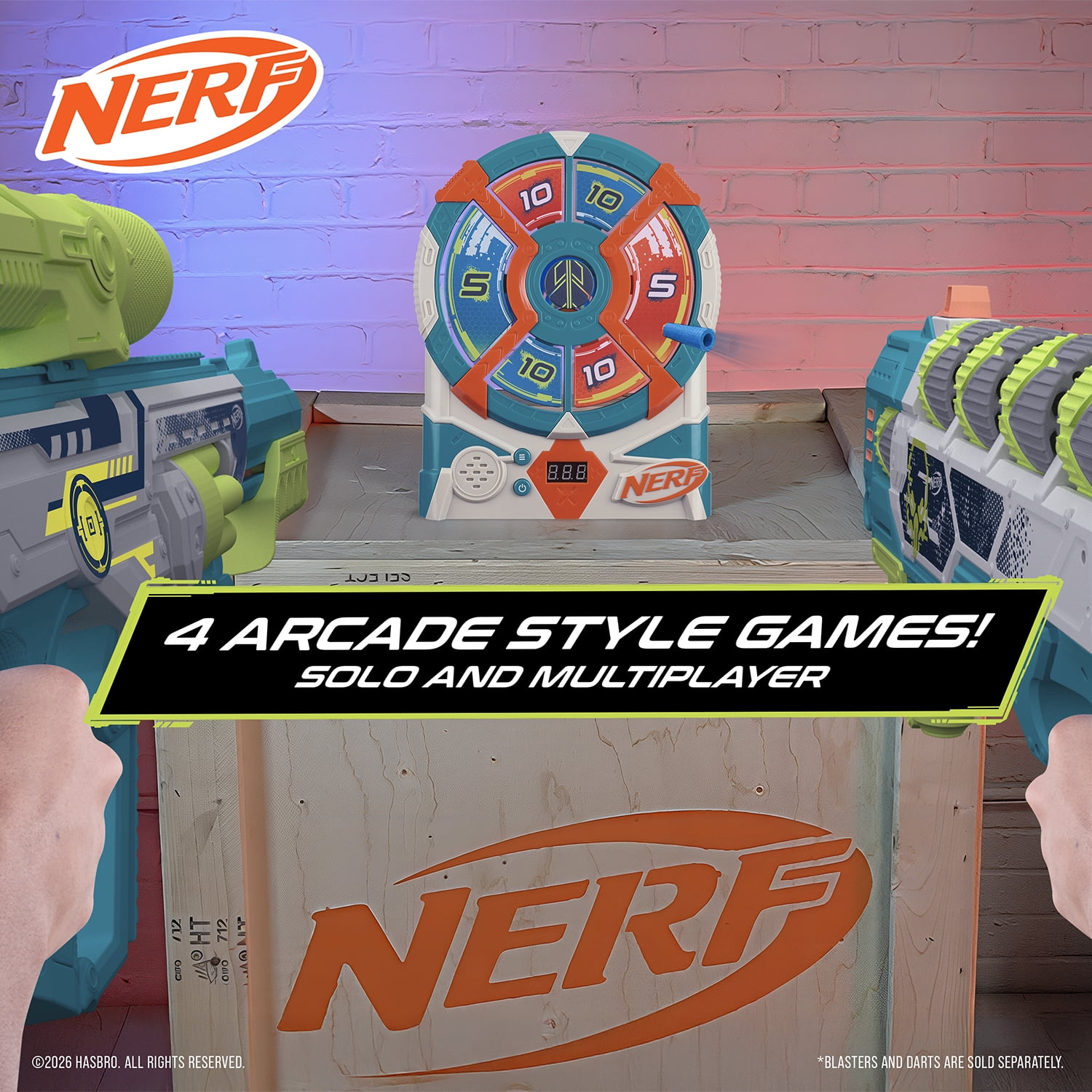 Nerf Elite Strike 'N Score Electronic Target with 4 modes for Foam Dart Blaster Play