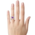 thumbnail image 2 of FJC Finejewelers Sterling Silver 3 Triple Band Ring with 7mm Amethyst Cushion-Cut, 2 of 7