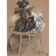 thumbnail image 2 of J.C. Leyendecker 15x18 Gold Ornate Wood Frame and Double Matted Museum Art Print Titled - Seated Lady with Elegant Hat (1897), 2 of 4