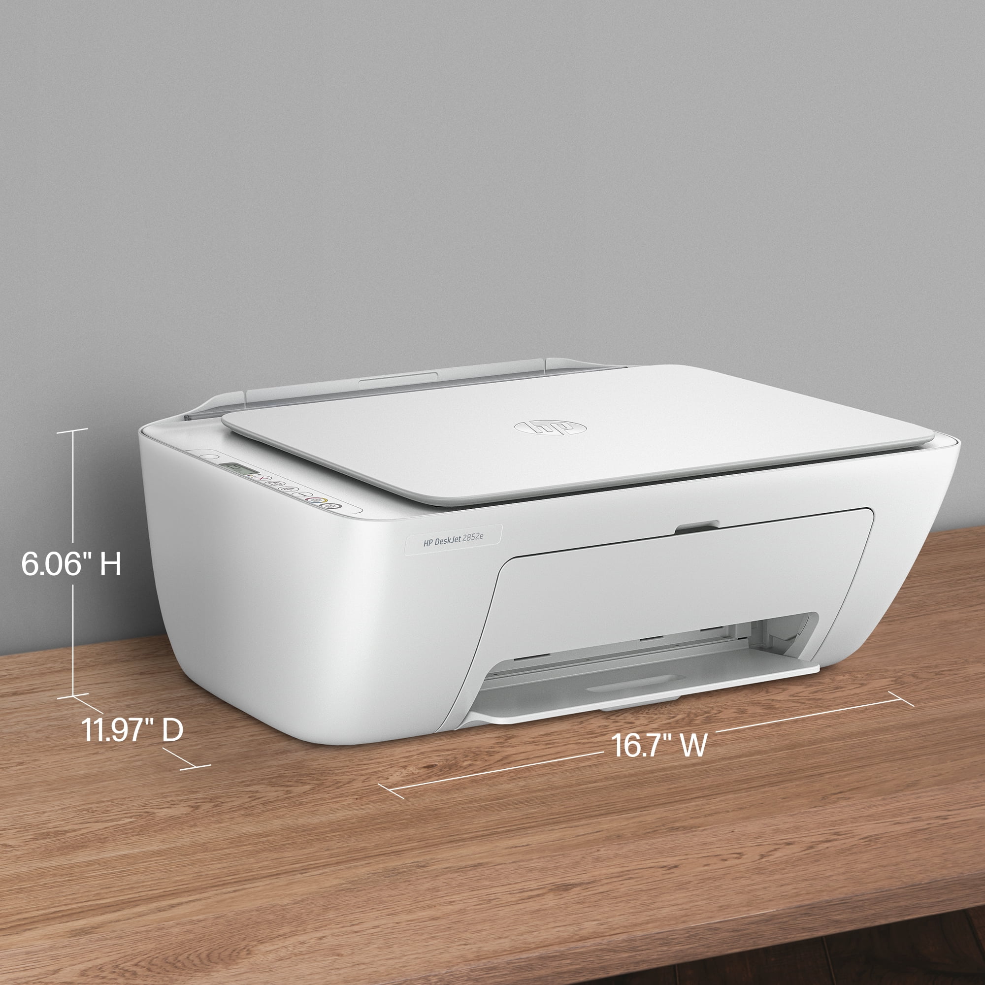 HP DeskJet 2852e Wireless All-in-One Color Inkjet Printer (White), Scanner, Copier, 3 months Free Instant Ink