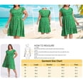 thumbnail image 4 of GRACE & GRANDEUR Vestido A-Line de Talla Grande para Mujeres con Cuello en V, Mangas con Volantes, Cintura Elástica y Bolsillos 2X Verde, 4 of 7