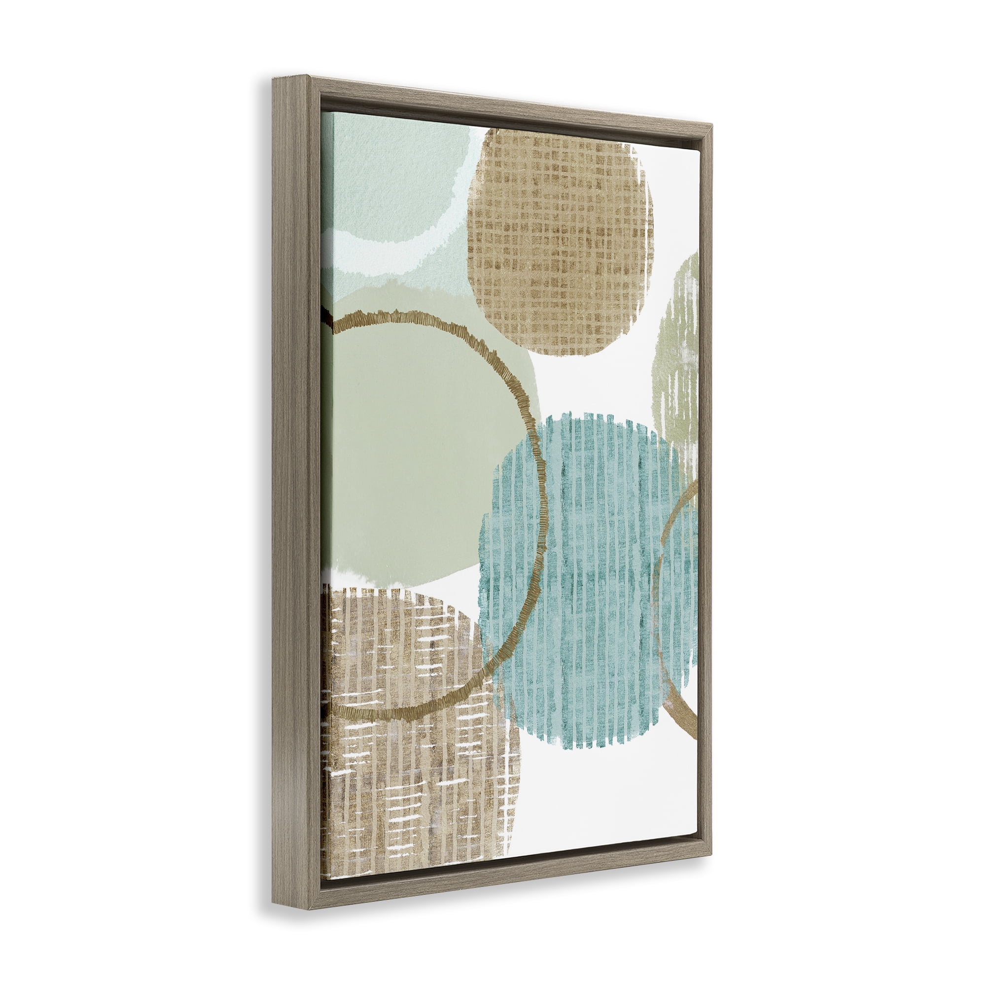 Stupell Industries Good Times Ahead Shapes Abstract Painting Brown Floater Framed Canvas Art Print Wall Art, 21 x 31