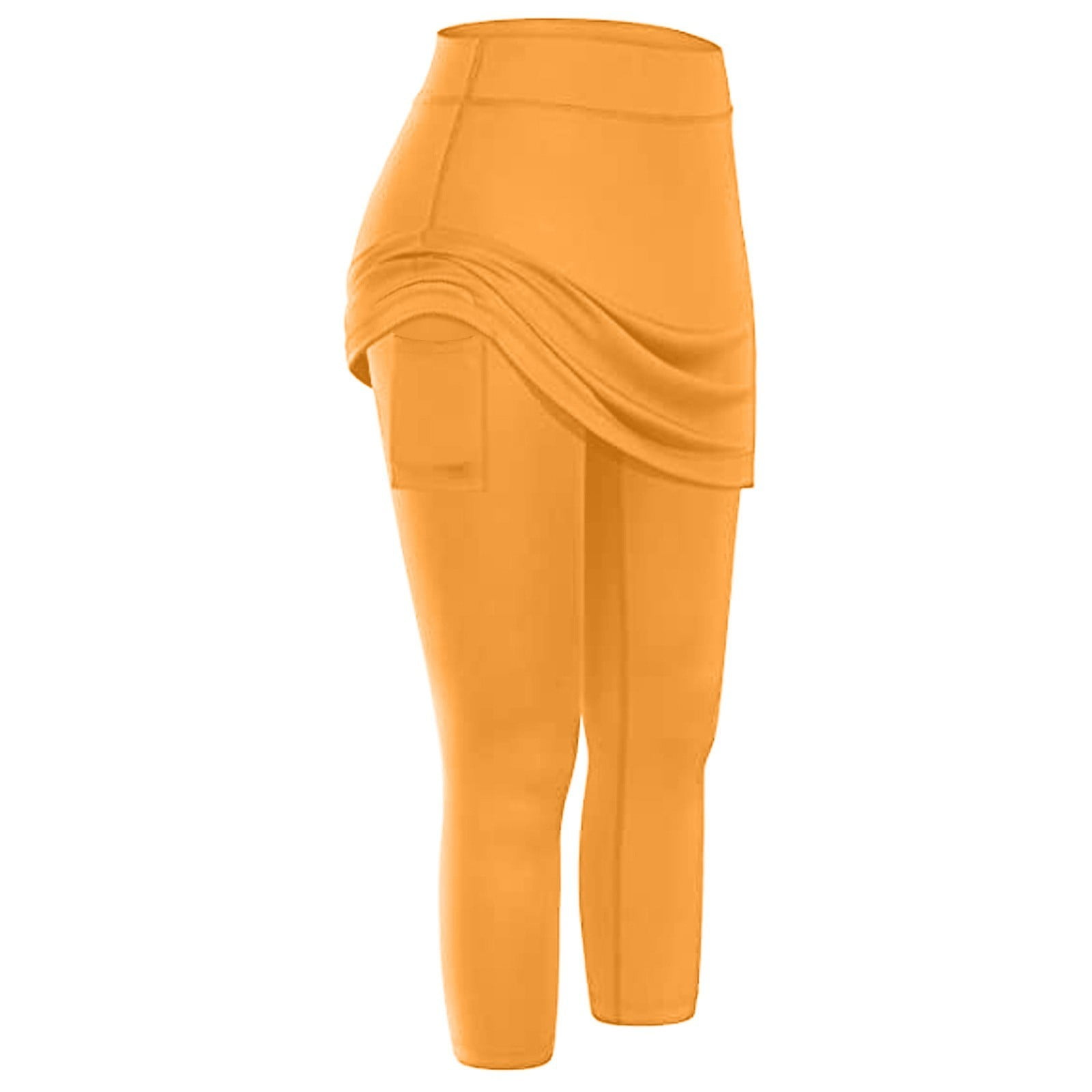 Womens Dress Petite Dresses for Work Yoga Legging Skirts Women Skirted Tennis Leggings Pockets Capris Sports Elastic Pants Adult Female Clothes Yellow