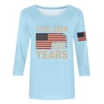 thumbnail image 4 of CUZIBR Patriotic Graphic T Shirt For Women 4Th Of July Long Sleeve Crewneck Holiday Casual Comfortable Tee Summer Fall Basic Layering 250 Years Celebration Anniversary Shirts Top,Light Blue,L, 4 of 4