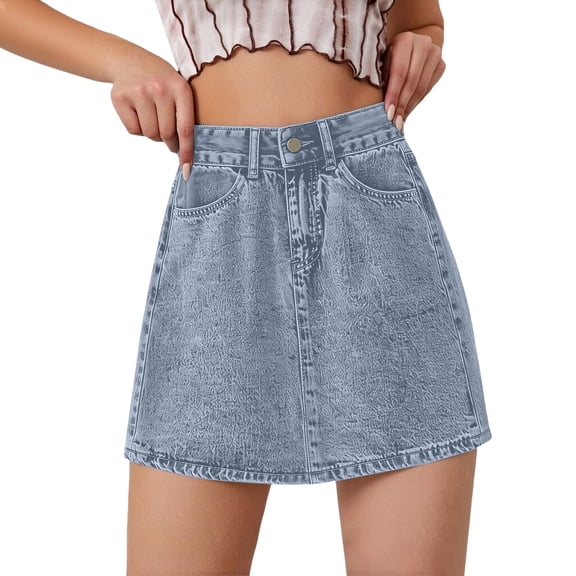 Taylonsss Women Denim Skort Skirt Stretchy Mid Waist Y2K Sexy Mini Skirts Dressy Casual Jean Skorts